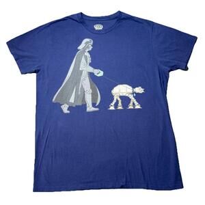 Star Wars Darth Vader AT-AT Walking the Dog T-Shirt Mens L - Lucas Films